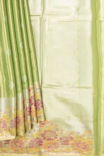 parrot-green-tissue-saree-with-floral-border-sw000001599-b