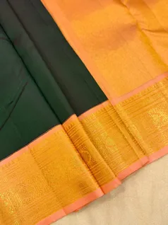 pure-kanchi-silk-saree-bottle-green-with-peach-broad-border-sw000001601-b