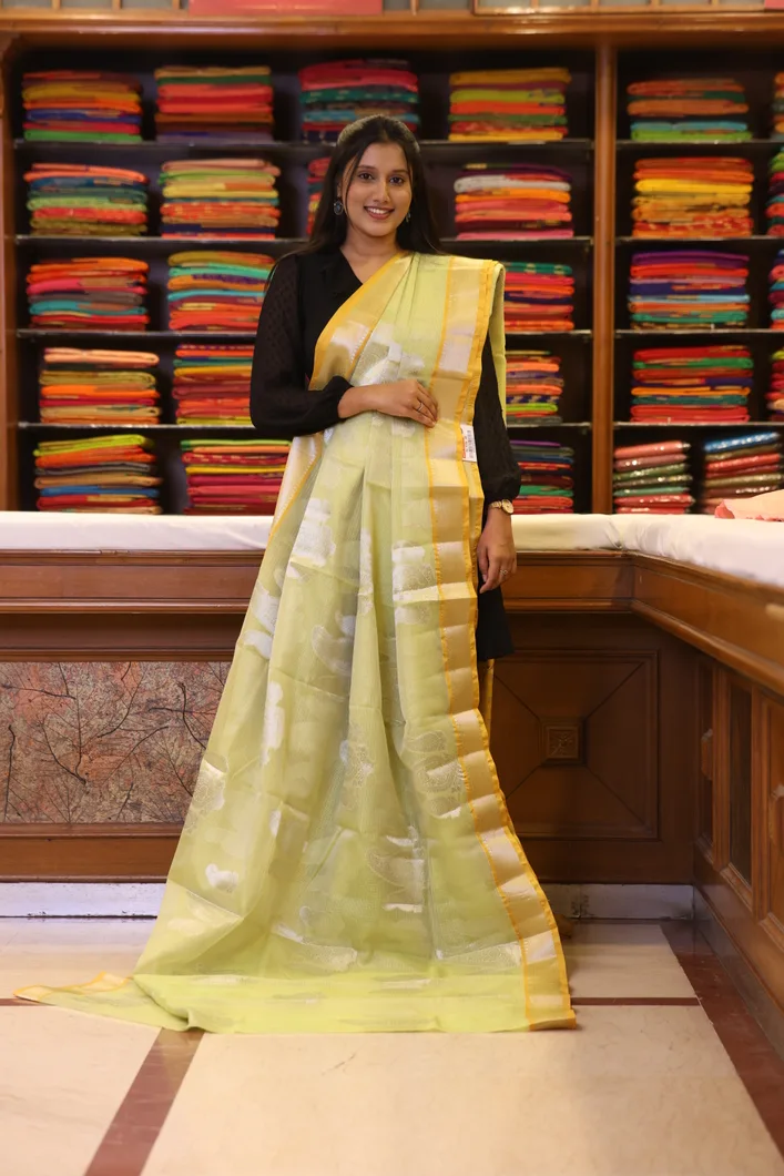 semi-kota-cotton-saree-lime-green-with-yellow-border-sw000001625-a