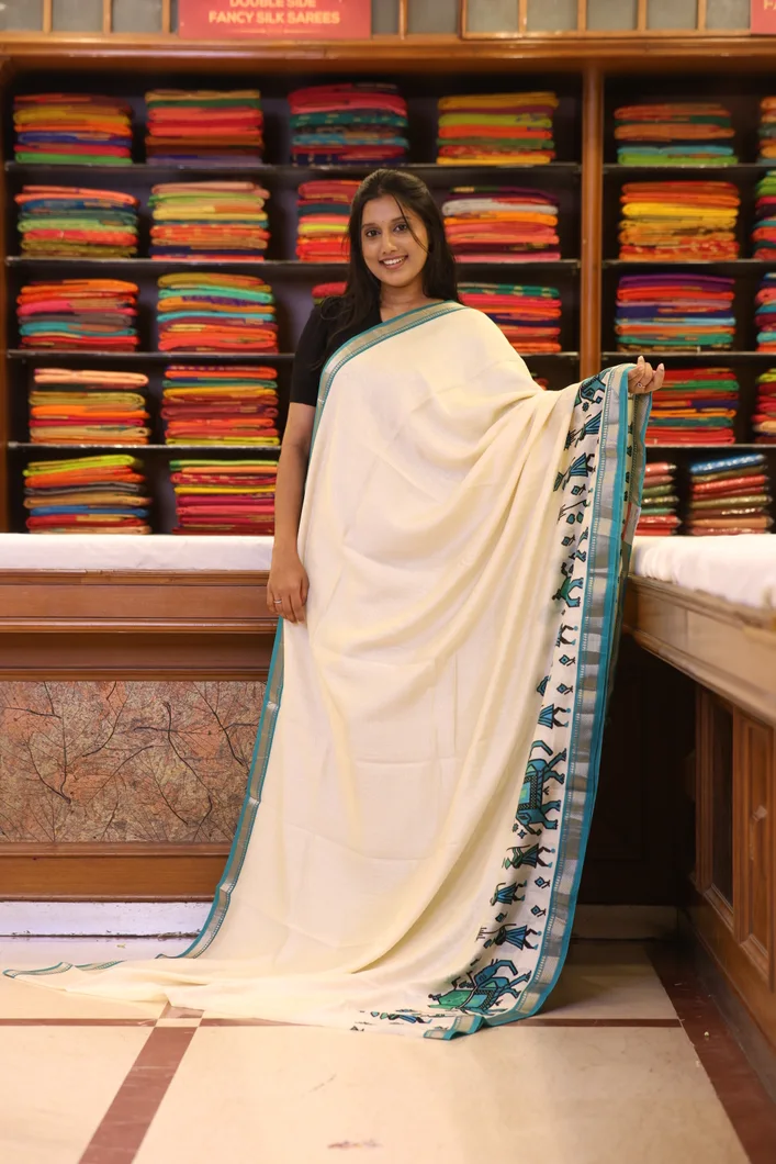 fancy-cotton-half-white-saree-with-teal-horse-motif-border-sw000001652-a