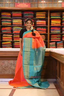 silk-cotton-orange-saree-with-turquoise-green-border-sw000001670-b