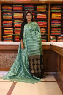 lightweight-silk-saree-blue-with-black-pallu-striped-design-sw000001677-b