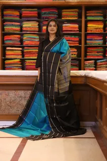 lightweight-silk-saree-blue-with-black-checks-rettai-pettu-border-sw000001679-b