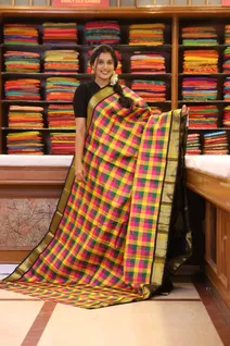multicolour-checked-pure-zari-kanchi-silk-saree-with-traditional-gold-border-sw000001694-a