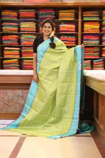 green-kanchi-silk-saree-with-yellow-tiny-checks-blue-thread-work-border-sw000001697-a
