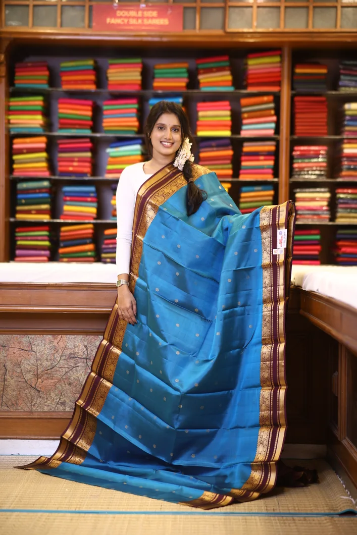 lightweight-silk-saree-in-peacock-blue-brown-with-rettai-pettu-border-sw000001799-a
