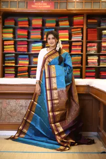 lightweight-silk-saree-in-peacock-blue-brown-with-rettai-pettu-border-sw000001799-b