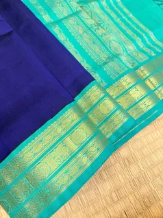 royal-blue-pure-silk-cotton-saree-with-turquoise-green-accents-sw000001807-b