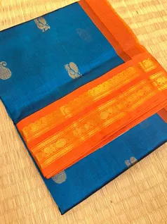 sea-blue-pure-silk-cotton-saree-with-orange-contrast-sw000001808-a