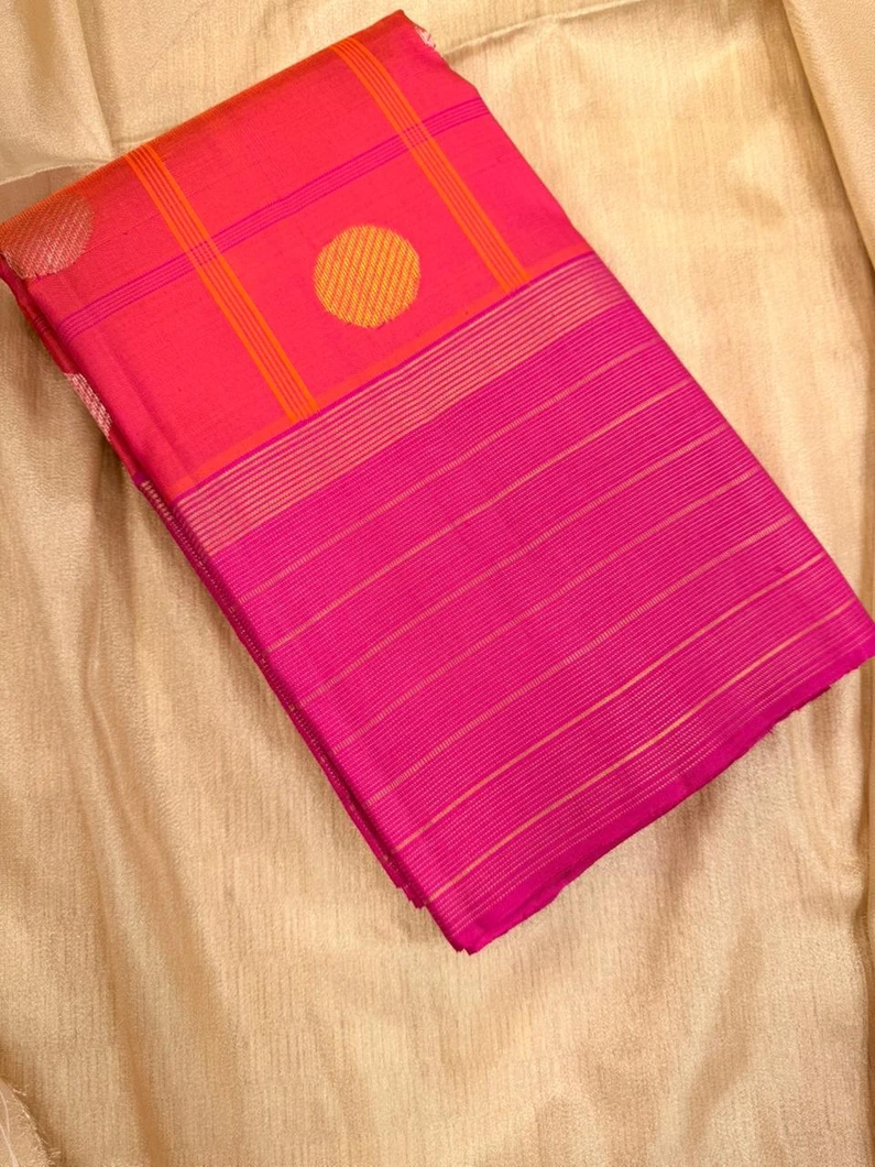 pure-kanchi-silk-saree-in-orange-with-pink-checks-sw000001828-a