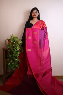 magenta-with-pink-body-zari-checks-pure-kanchi-silk-saree-sw0000048-b