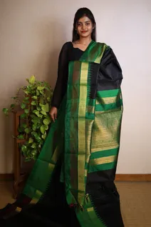 black-with-dark-green-pure-tussar-silk-saree-sw0000064-b