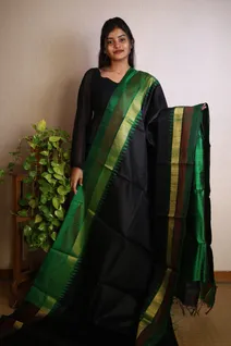 black-with-dark-green-pure-tussar-silk-saree-sw0000064-a