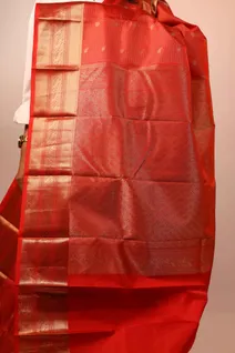 kanchi-silk-saree-in-vibrant-orange-with-golden-tiny-checks-sw00000212-c