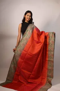 lightweight-silk-saree-with-orange-and-beige-pochampally-design-sw00000228-a