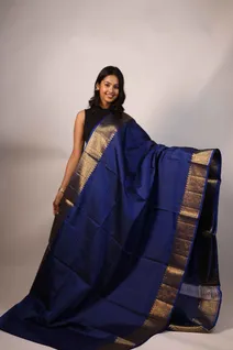 lightweight-silk-saree-in-dark-blue-with-golden-checks-sw00000229-a