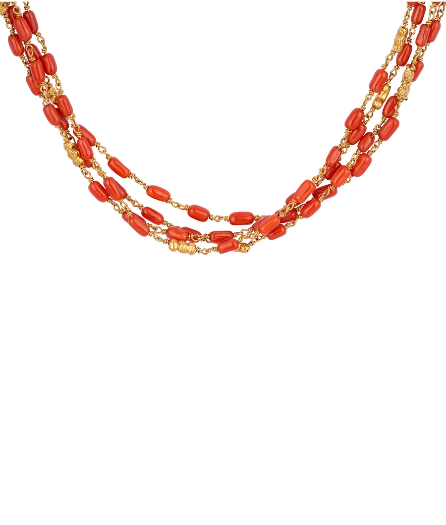 gold-plated-multi-strand-coral-bead-necklace-abm0016-b