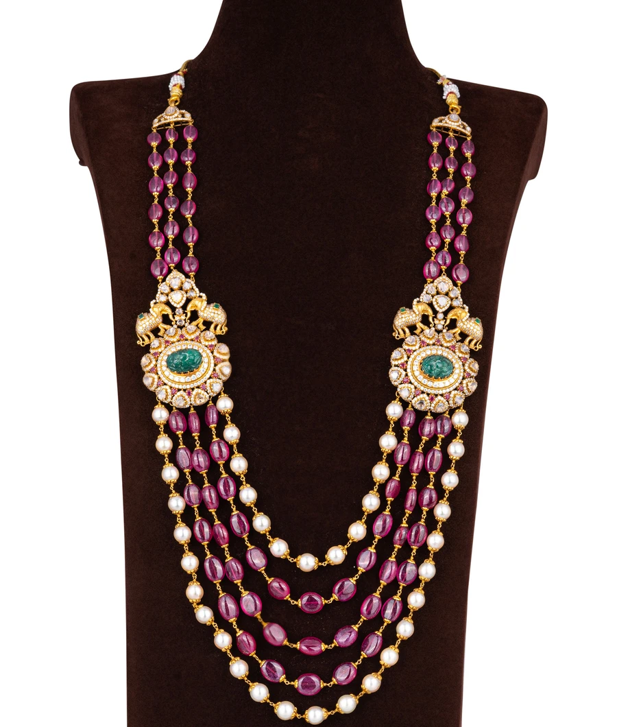 layered-necklace-with-ruby-and-pearl-beads-and-intricate-pendants-ahrm0020-a