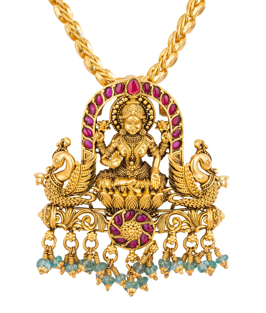 lakshmi-pendant-with-intricate-carvings-gemstones-and-peacock-motifs-apen0002-a