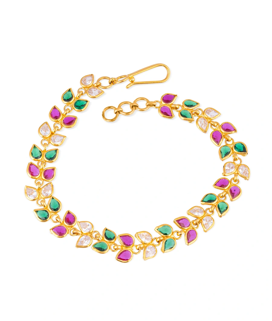 multi-gemstone-and-gold-bracelet-with-a-floral-motif-jbr0011-a