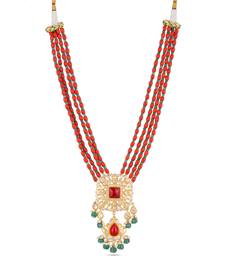 layered-necklace-with-coral-and-emerald-beads-and-intricate-pendant-lwhrm0001-a