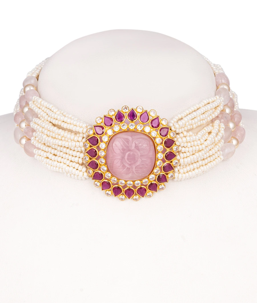 multi-layered-pearl-and-gemstone-choker-necklace-lwneck0017-a