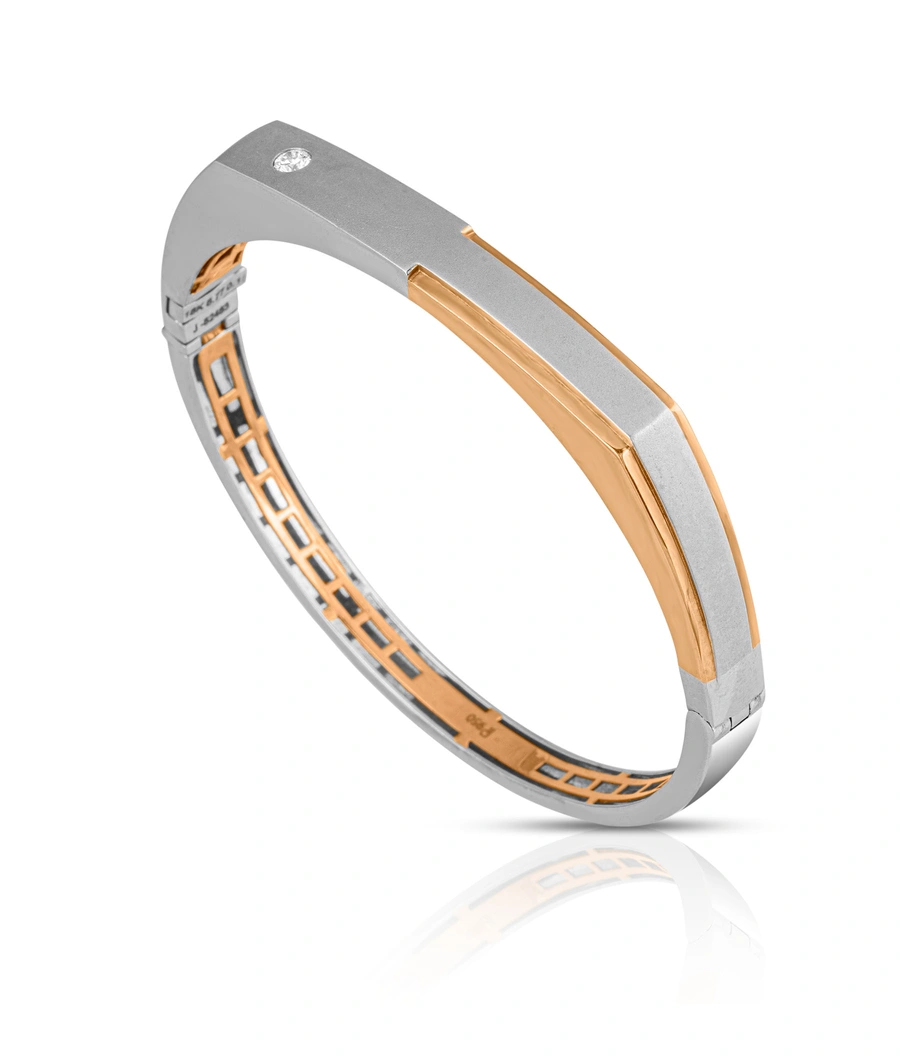 two-tone-gold-bangle-with-a-diamond-and-geometric-design-pkada0004-a