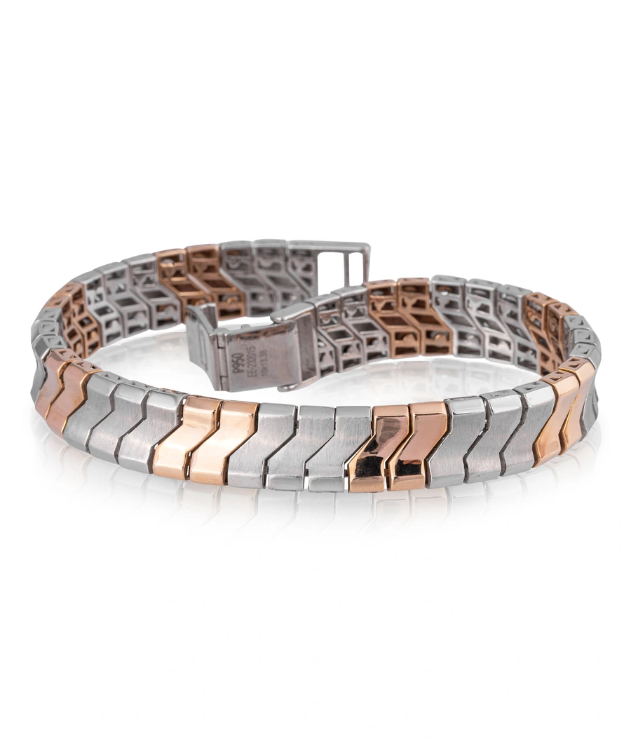 two-tone-metal-bracelet-with-a-chevron-pattern-pmbr0003-a