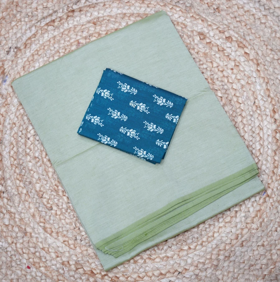 poly-cotton-plain-with-matching-blouse-00159-a