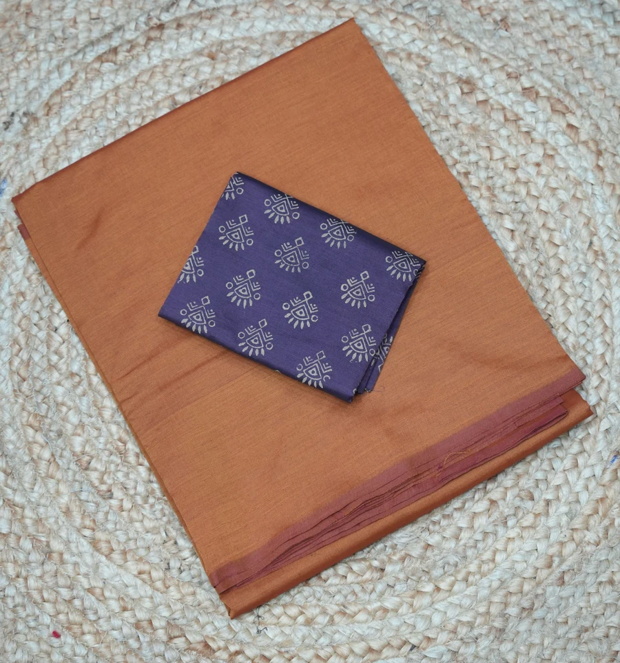 poly-cotton-plain-with-matching-blouse-00160-a