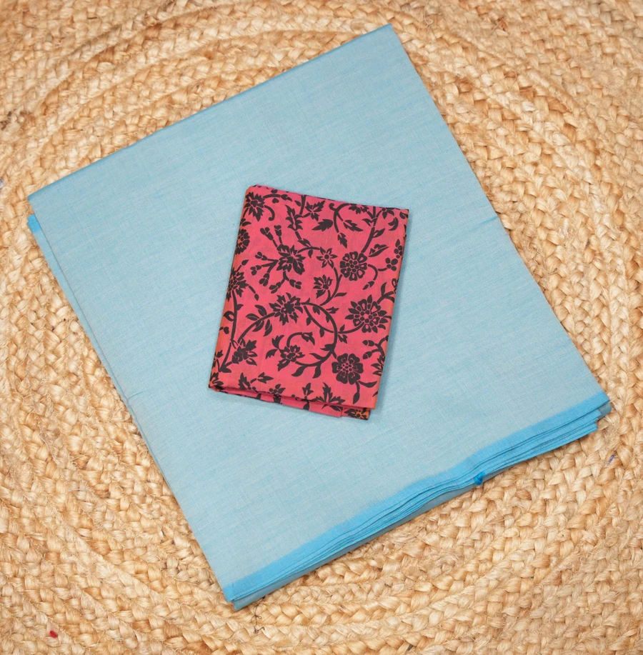 poly-cotton-plain-with-matching-blouse-00161-a