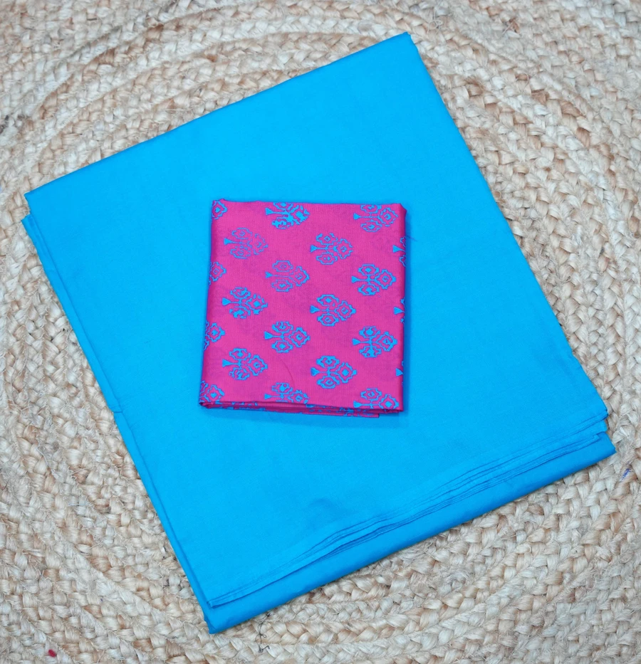 poly-cotton-plain-with-matching-blouse-00162-a