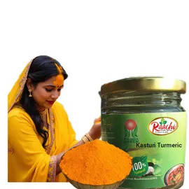 kasturi-turmeric-powder-glass-jar-100-gram-packaging-khp-a